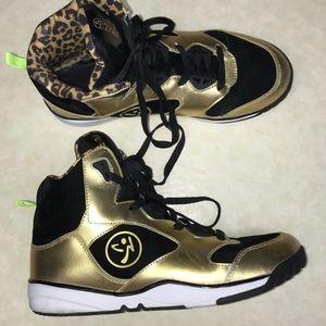 Zumba black and gold high top lace ups